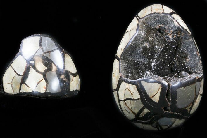 Septarian Dragon Egg Geode With Removable Section #34690